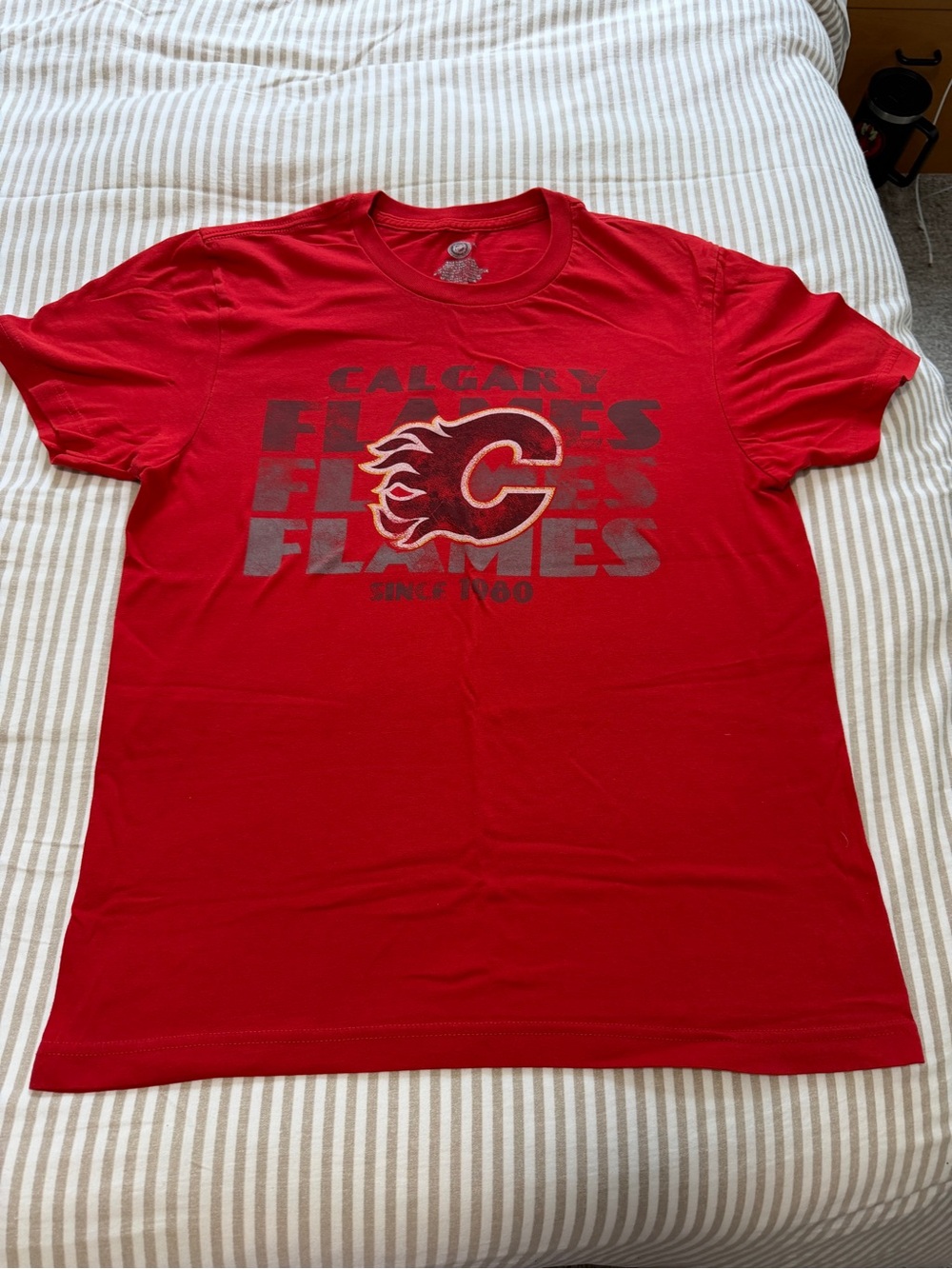 NHL Calgary Flames Red Logo Short Sleeve Tee